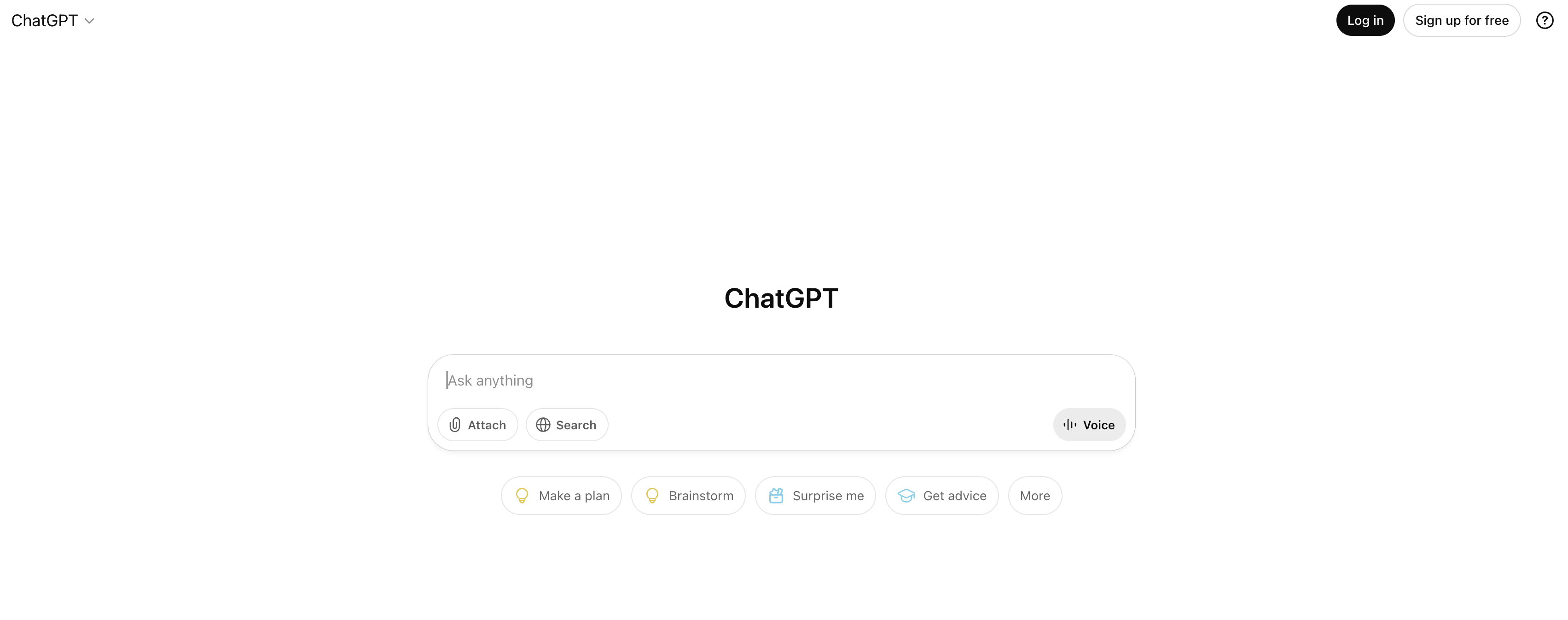 ChatGPT homepage